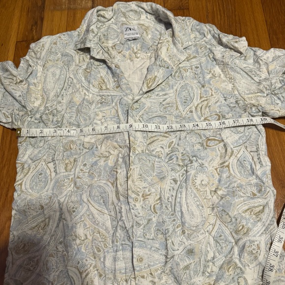 Zara Men's Cream Paisley Shirt - Picture 4 of 5